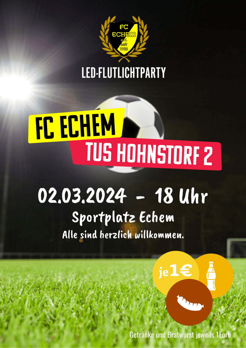 LED-Flutlichtparty am 02.03.2024 - Plakat